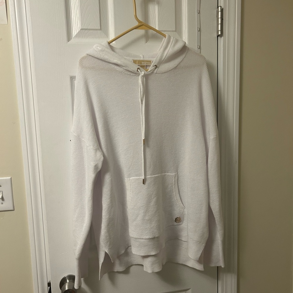Michael Kors White Hooded Sweater